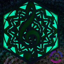 Load image into Gallery viewer, Purple &amp; Green Treble Clef Light
