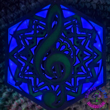 Load image into Gallery viewer, Purple &amp; Green Treble Clef Light
