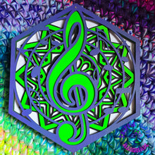 Load image into Gallery viewer, Purple &amp; Green Treble Clef Light
