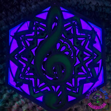 Load image into Gallery viewer, Purple &amp; Green Treble Clef Light
