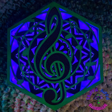 Load image into Gallery viewer, Green &amp; Black Treble Clef Light
