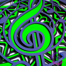 Load image into Gallery viewer, Purple &amp; Green Treble Clef Light
