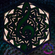 Load image into Gallery viewer, Purple &amp; Green Treble Clef Light
